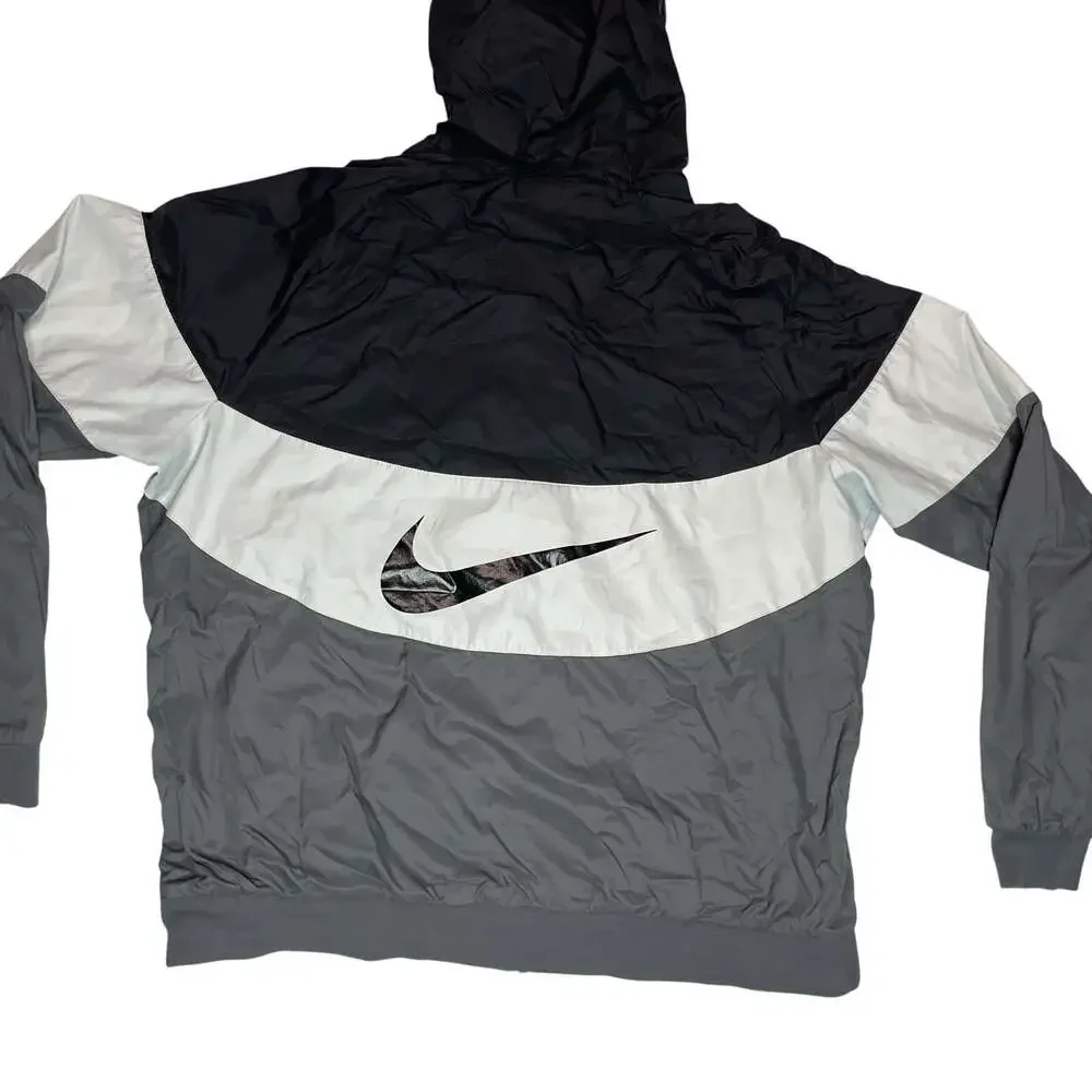 Nike Windrunner Jacket Black Gray White Hooded XL